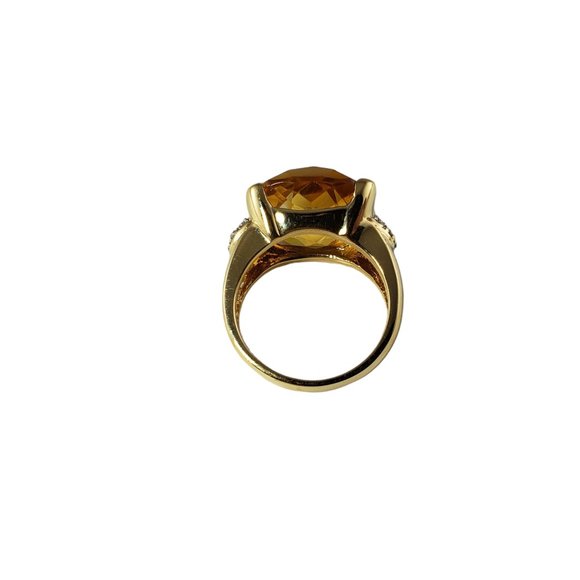 Vintage 14K Yellow Gold Citrine & Diamond Ring Size 8 JAGi Certified #13902 - Picture 10 of 16